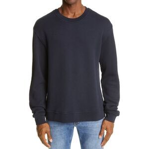 Closed Mens French Cotton-Terry Ribbed Sweatshirt Medium Dark Night - NWT $185